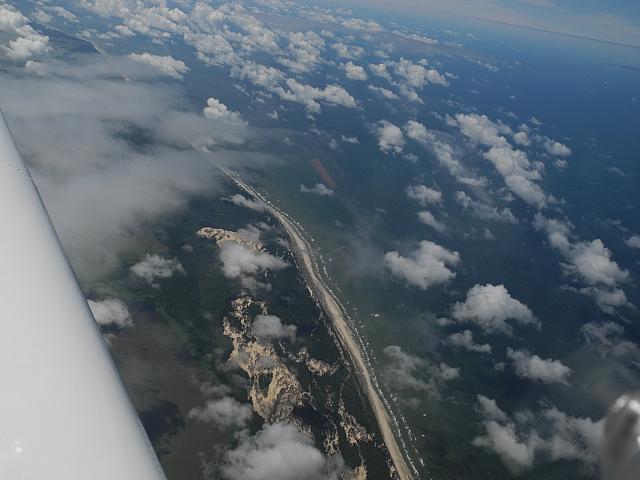 flight over the coast of West Pomerania traveling to Kalmar