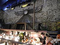 In the foreground: the orchestra pit, behind the multi-level stage