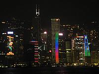 Bank of China Tower, HSBC Mainbuilding seen from the Avenue of Stars