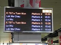 Time Table at Hung  Hom  Railway Terminus